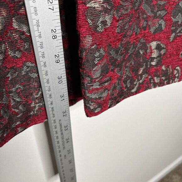 Chicos Jacket Topper Womens Size 2 US 12/14 Red Floral Jacquard Tapestry - Picture 4 of 16